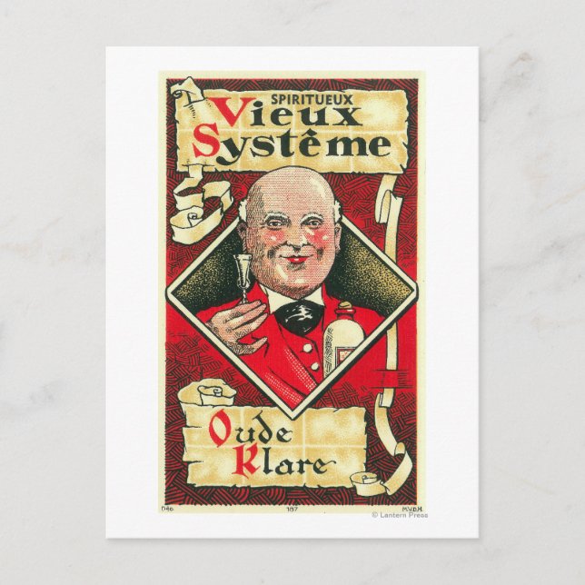 Vieux Systeme Vin LabelEurope Vykort (Framsida)