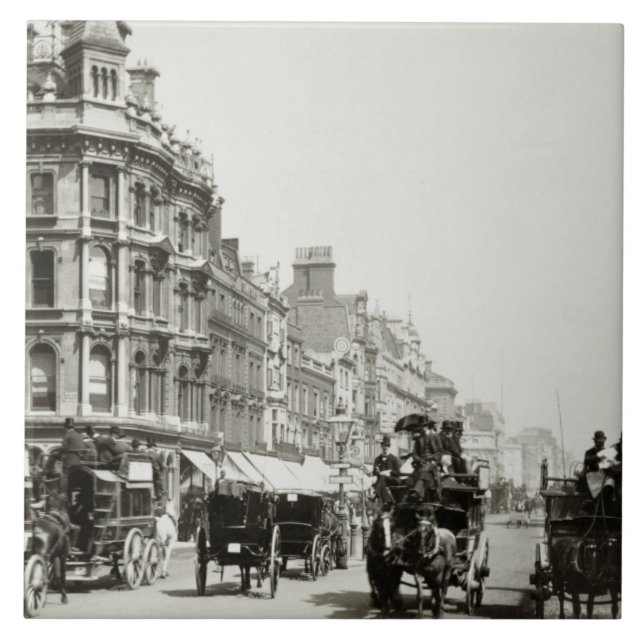 View besegrar den Oxford gatan, London Kakelplatta (Framsidan)