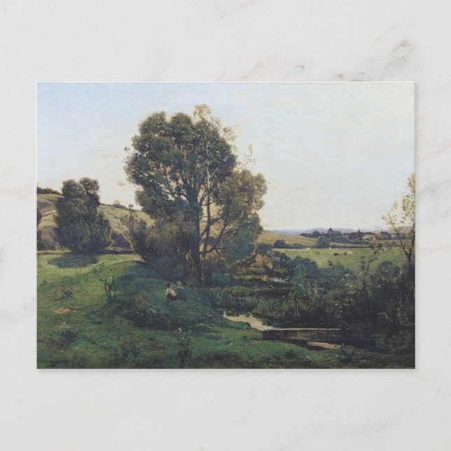 View from Moncel-sur-Seine, c.1868 Vykort (Framsida)