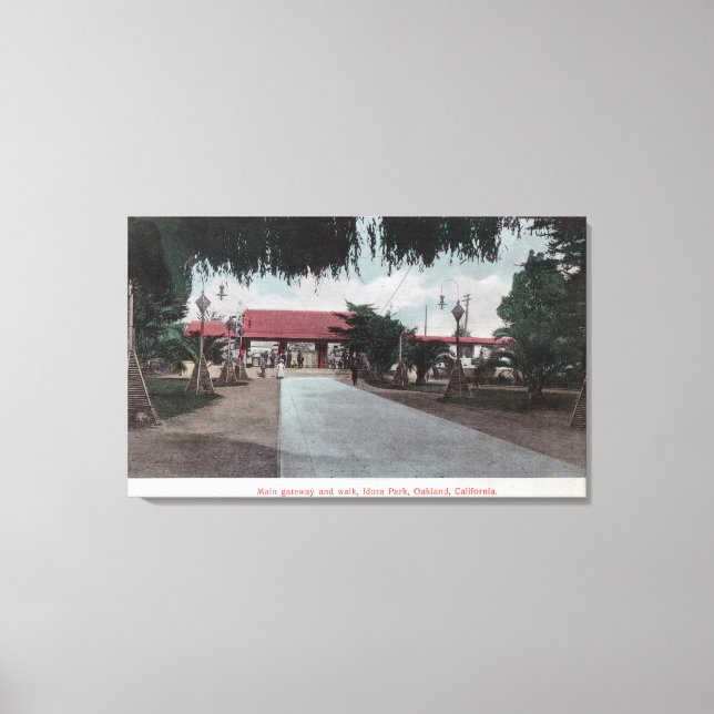 View Main Gateway to Idora ParkOakland, CA Canvastryck (Framsida)