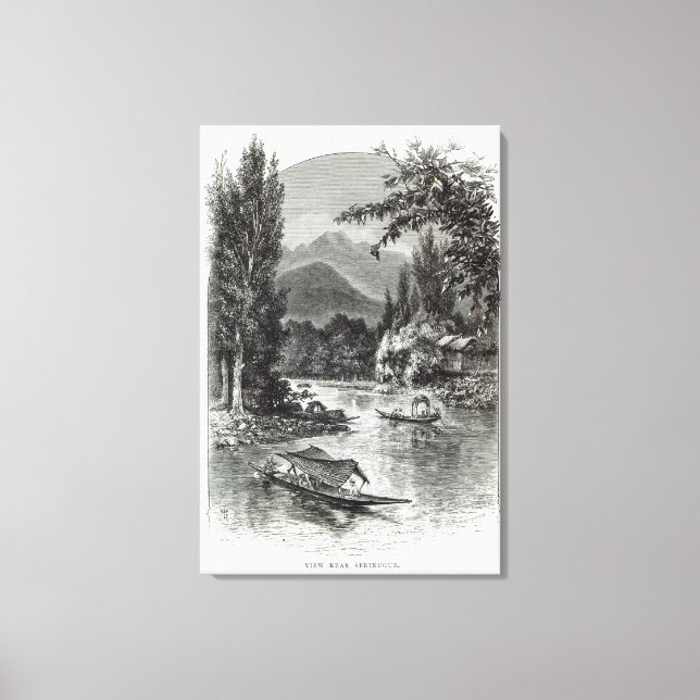 View nära Serinugur, from 'Leisure Hour', 1888 Canvastryck (Framsida)