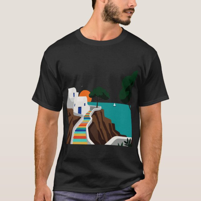 View of a Greek island boy T Shirt (Framsida)
