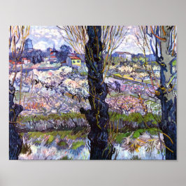 View of Arles, Blommar Orchards (1889) Van Gogh Poster
