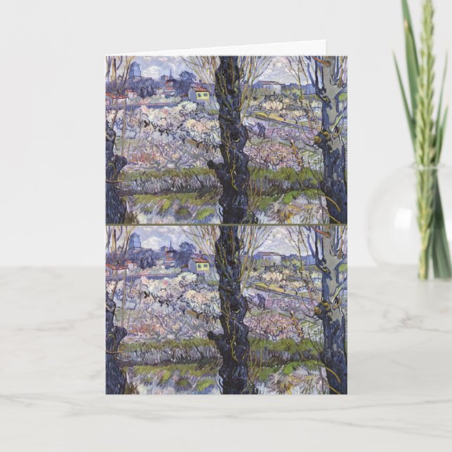 View of Arles, Flowering Orchards by van Gogh Kort (Framsida)