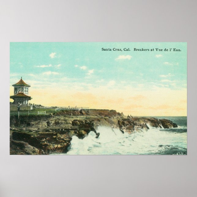 View of Breakers at Vue de l'EauSanta Cruz, CA Poster (Framsidan)