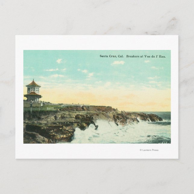 View of Breakers at Vue de l'EauSanta Cruz, CA Vykort (Framsida)