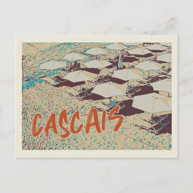 View of Cascais beach , Portugal Vykort (Framsida)