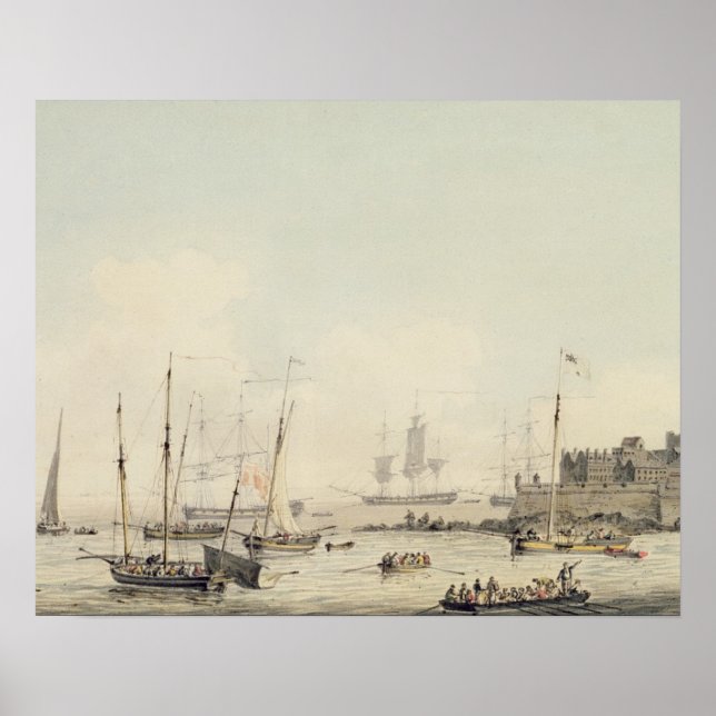 View of Castle Cornet, Guernsey, Shipping, c. Poster (Framsidan)