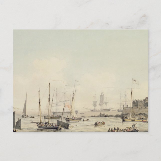 View of Castle Cornet, Guernsey, Shipping, c. Vykort (Framsida)