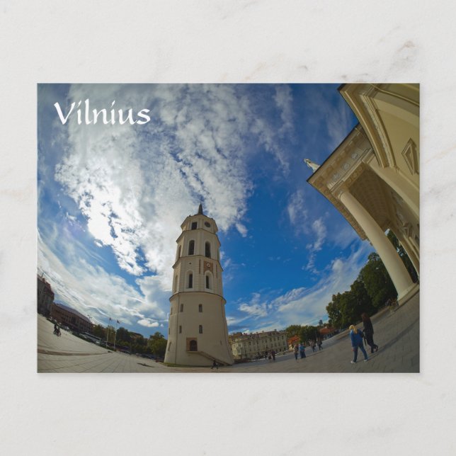 View of Cathedral Basilica, Vilnius Litauen Vykort (Framsida)