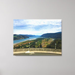 View of Columbia River, Columbia River Gorge, ELLE Canvastryck