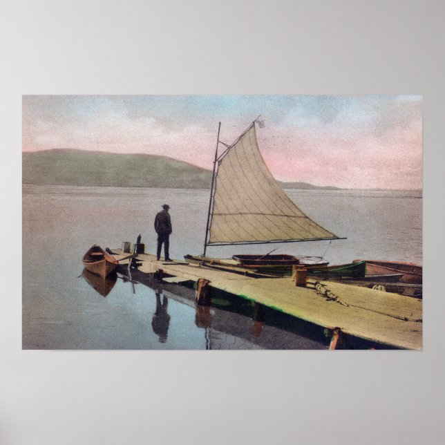 View of Docked Sailboat at Utah Lake Provo, UT Poster (Framsidan)