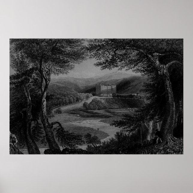 View of Drumlanrig Castle, Dumfrieshire Poster (Framsidan)