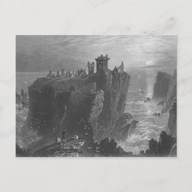 View of Dunottar Castle, nära Stonehaven Vykort (Framsida)