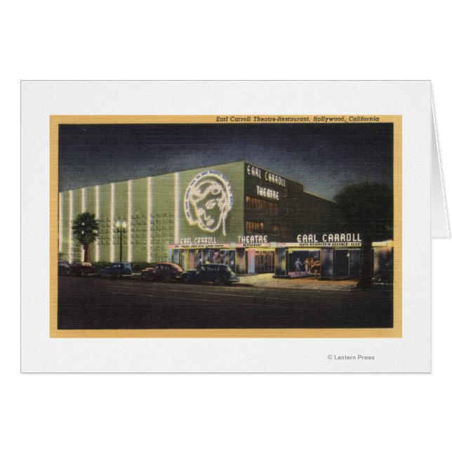 View of Earl Carroll Theater-Restaurant Hälsningskort (Framsidan Horizontal)