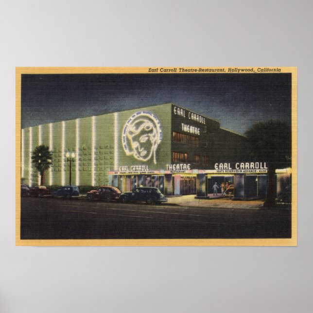 View of Earl Carroll Theater-Restaurant Poster (Framsidan)