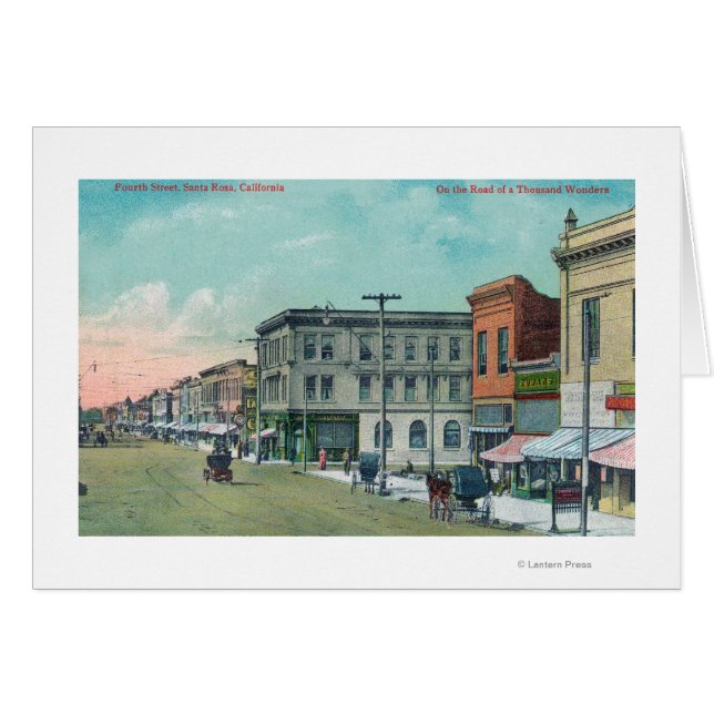 View of Four StreetSanta Rosa, CA Hälsningskort (Framsidan Horizontal)