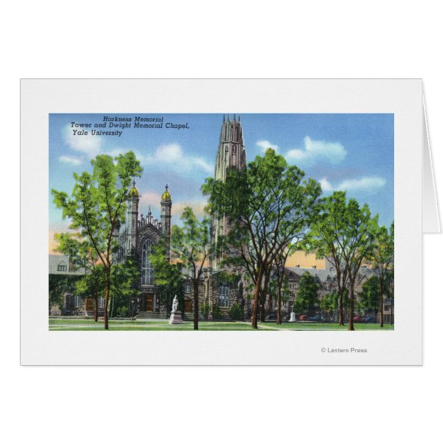 View of Harvil Memorial Torn, Dwight Chapel Hälsningskort (Framsidan Horizontal)