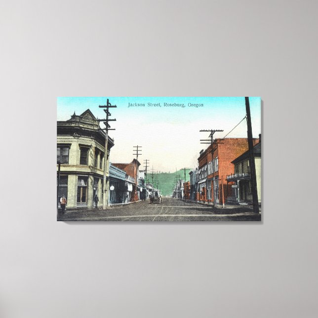 View of Jackson StreetRoseburg, ELLER Canvastryck (Framsida)