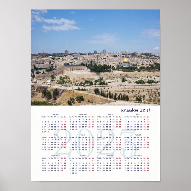 View of Jerusalem Old City (bild 2012), Israel Poster (Framsidan)