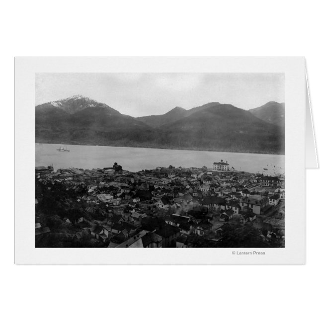 View of Juneau, Alaska och S.S. Burnside in Hälsningskort (Framsidan Horizontal)