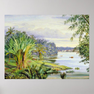 View of Kuchine and River, Sarawak, Borneo Poster