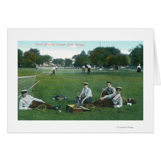 View of Lincoln Park Tennis GroundsChicago, IL Hälsningskort (Framsidan Horizontal)