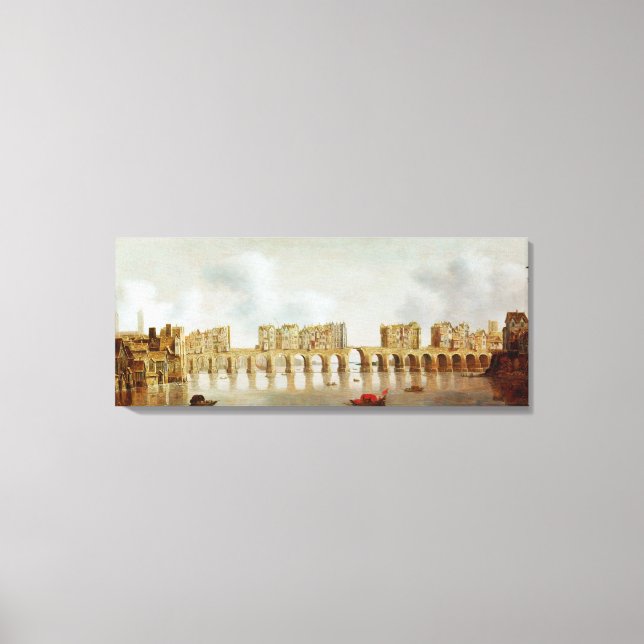 View of London Bridge, c.1632 (oil on Panel) Canvastryck (Framsida)