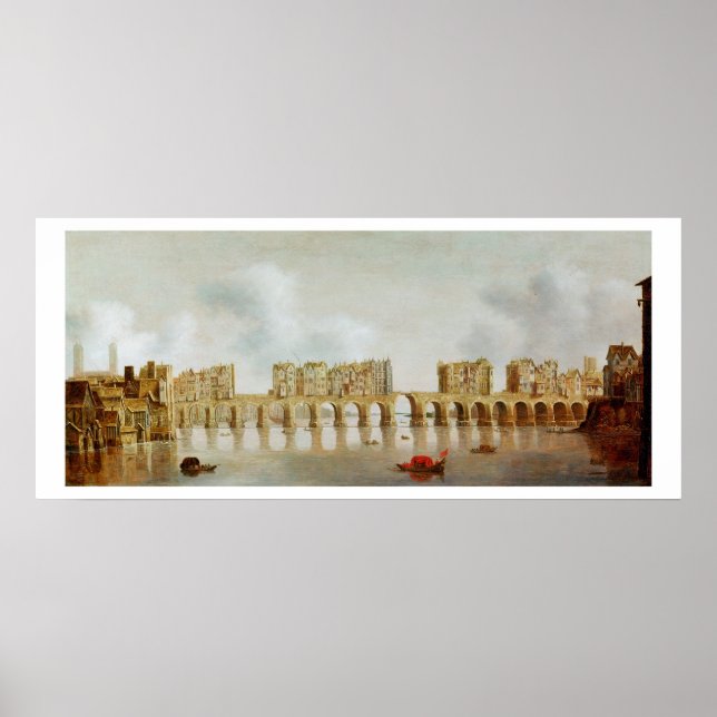 View of London Bridge, c.1632 (oil on Panel) Poster (Framsidan)