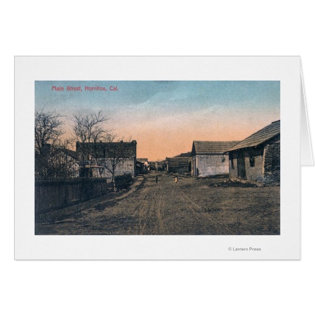View of Main Street Hornitos, CA Hälsningskort (Framsidan Horizontal)