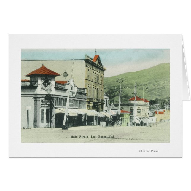 View of Main Street Los Gatos, CA 2 Hälsningskort (Framsidan Horizontal)