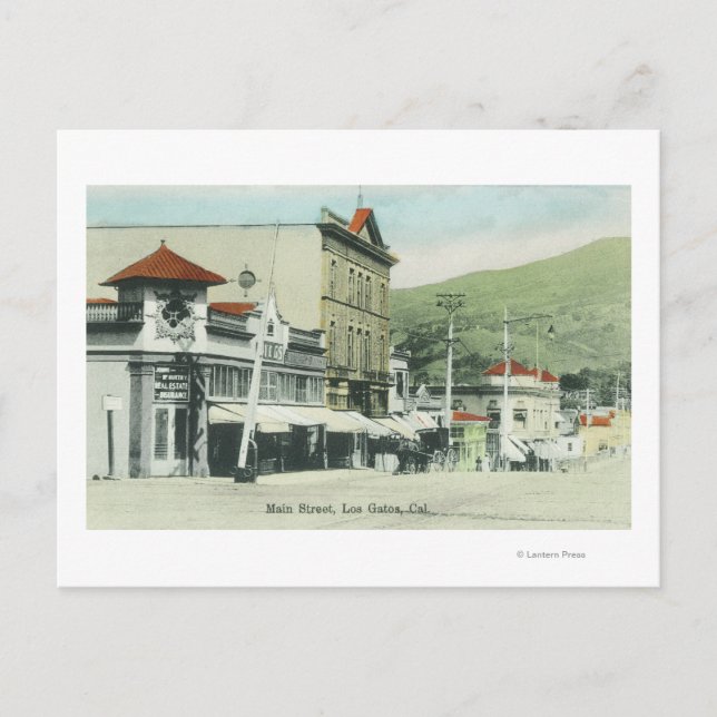 View of Main Street Los Gatos, CA 2 Vykort (Framsida)
