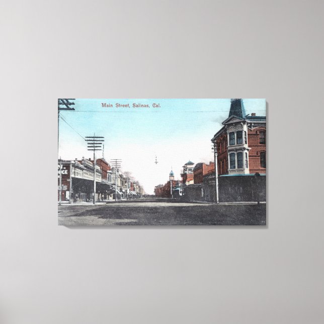 View of Main Street Salinas, CA Canvastryck (Framsida)