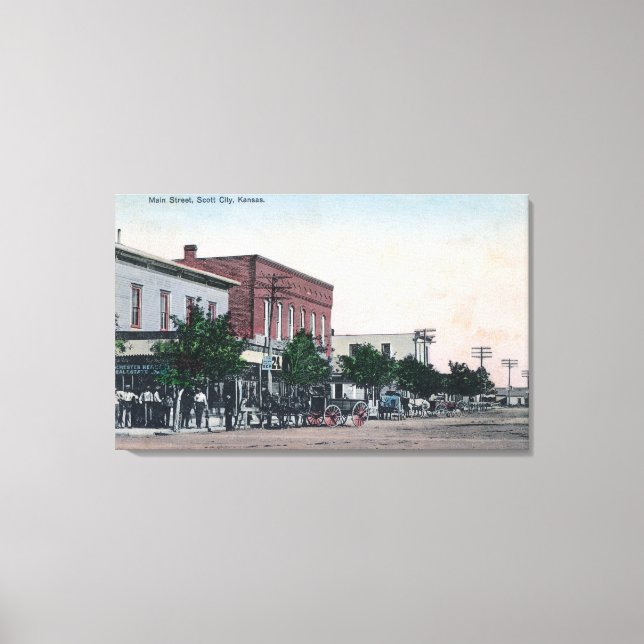 View of Main Street Scott City, KS Canvastryck (Framsida)