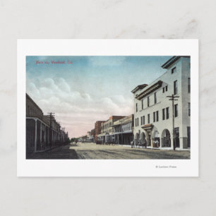 View of Main Street Woodland, CA Vykort