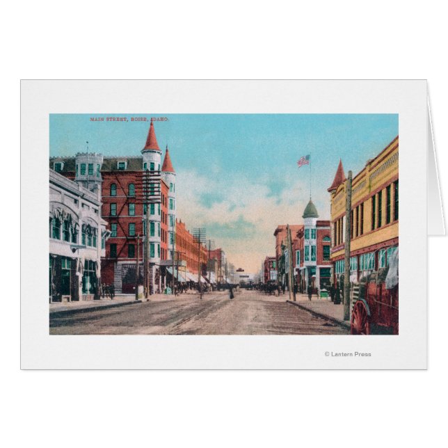 View of Main StreetBoise, ID Hälsningskort (Framsidan Horizontal)