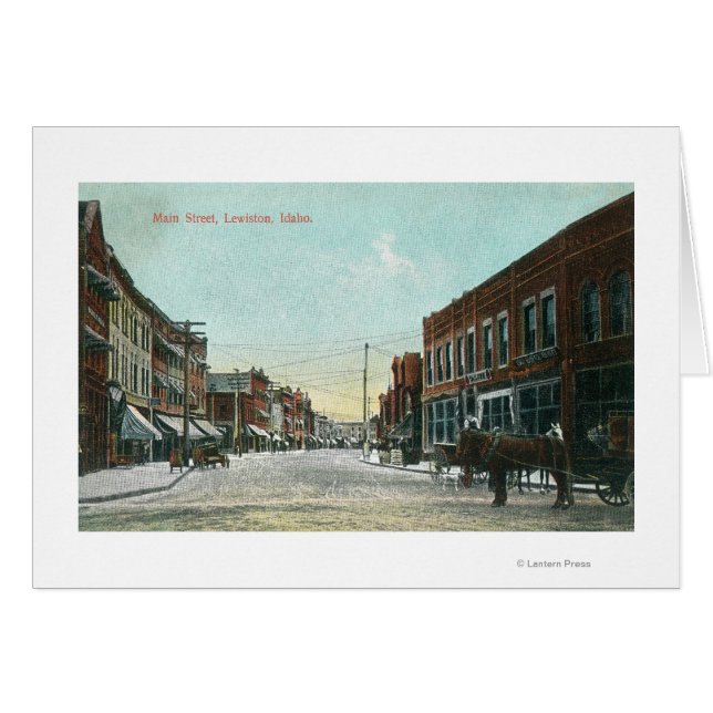 View of Main StreetLewiston, ID Hälsningskort (Framsidan Horizontal)
