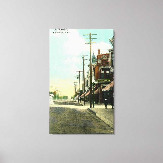 View of Main StreetMonrovia, CA Canvastryck (Framsida)