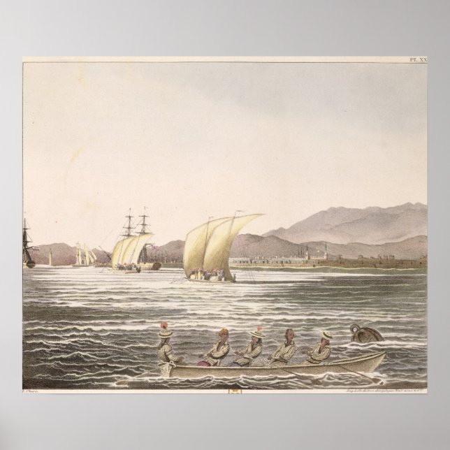 View of Manila, Filippinerna, 1826 Poster (Framsidan)