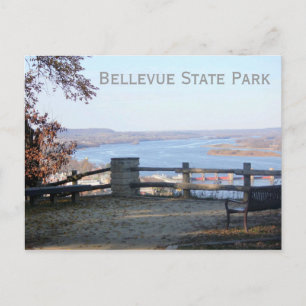 View of Mississippi, Bellevue State Park, Iowa Vykort