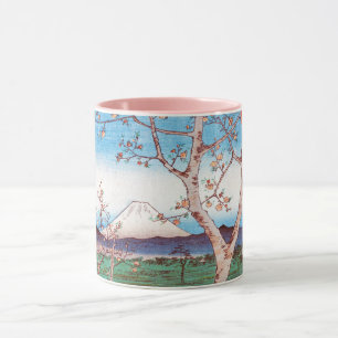 View of Mt. Fuji and Cherry Blommars, Hiroshige Mugg