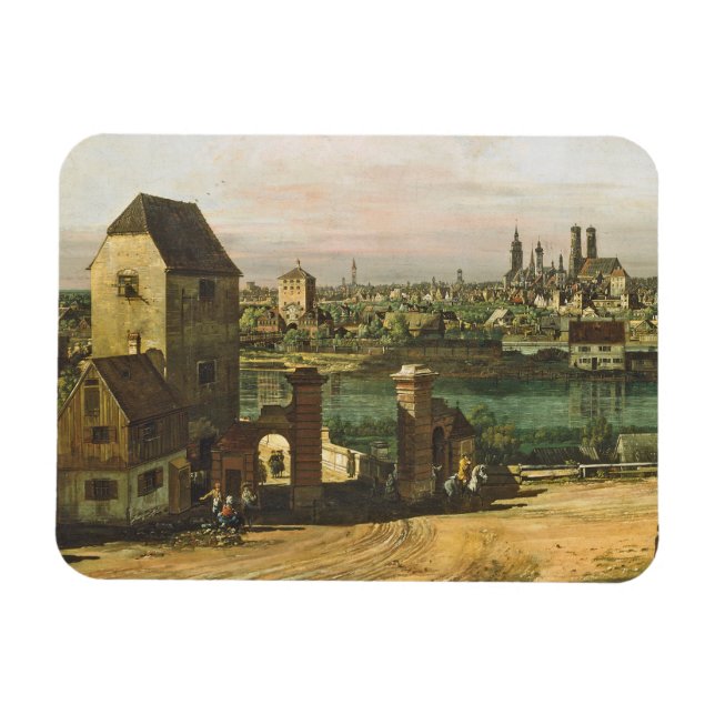 "View of München", c. 1761 (olja på canvas) Magnet (Horisontell)
