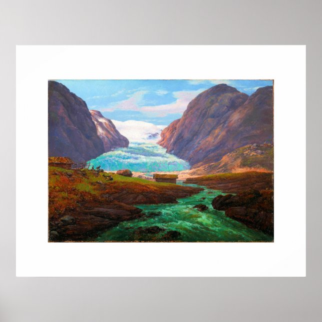 View of Nigardsbreen in Jostedalen 1847 JCC Dahl  Poster (Framsidan)