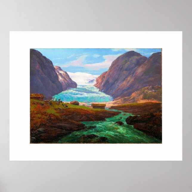 View of Nigardsbreen in Jostedalen 1847 JCC Dahl  Poster (Framsidan)