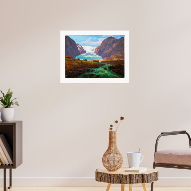View of Nigardsbreen in Jostedalen 1847 JCC Dahl  Poster (Vardagsrum 3)