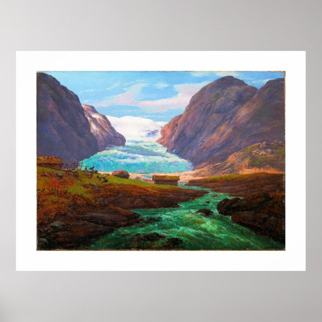 View of Nigardsbreen in Jostedalen 1847 JCC Dahl  Poster (Framsidan)