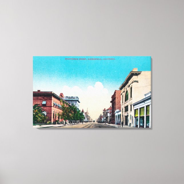 View of Nittonde Street Bakersfield, CA Canvastryck (Framsida)