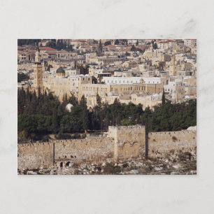 "View of Old City from the Mount of Olife", Jerusa Vykort