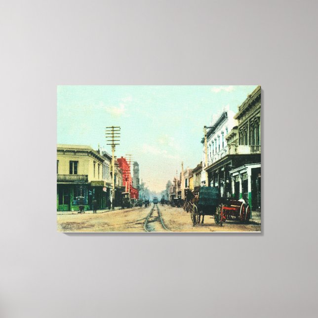 View of Pacific AvenueSanta Cruz, CA Canvastryck (Framsida)