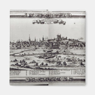 View of Perpignan, Southern Frankrike, c.1645 Magnet